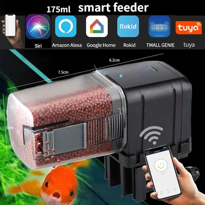 Automatic Aquarium Fish Tank Feeder Timing/Wifi Wireless Smart Phone App Intelligent Speaker Voice Remote Control Fish Feeding | Stornfield