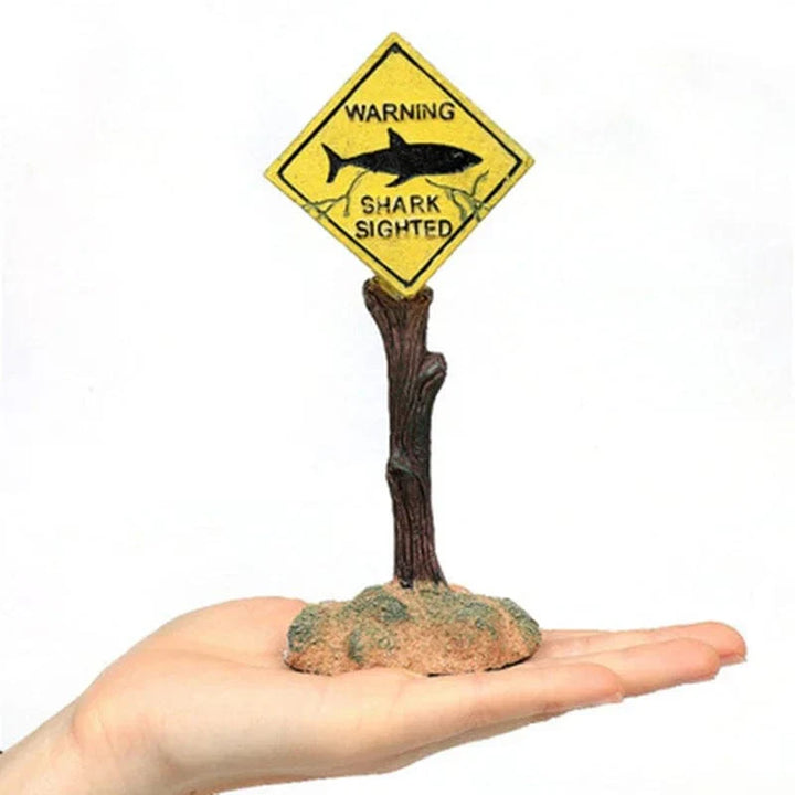 Resin Aquarium Decoration Ornaments Artificial Shark Warning Sign Landscaping Accessories for Fish Tank Aquarium Background | Stornfield