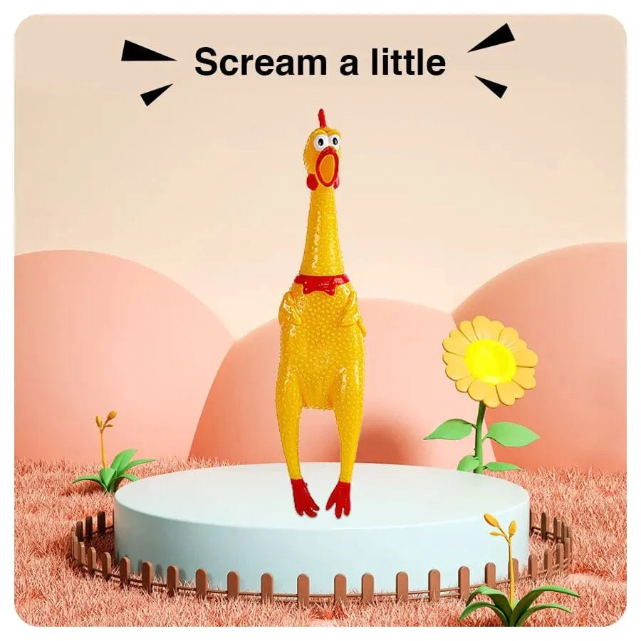 Yellow Screaming Chicken Dog Toys Novelty and Durable Chew Toy Sound Squeeze Screaming Toy | Stornfield