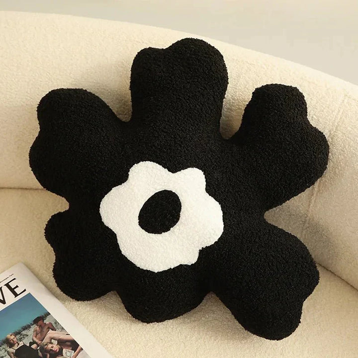 Plush Abstract Flower Shape Cushion in Soft Cotton Material | Stornfield