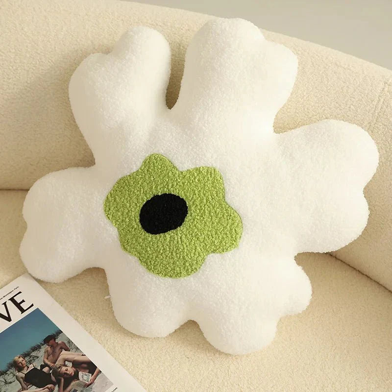 Plush Abstract Flower Shape Cushion in Soft Cotton Material | Stornfield
