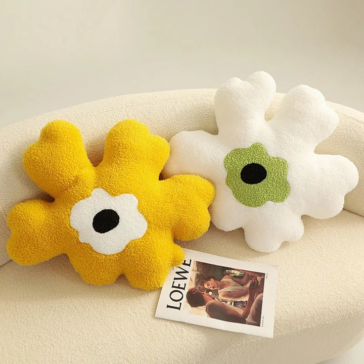 Plush Abstract Flower Shape Cushion in Soft Cotton Material | Stornfield