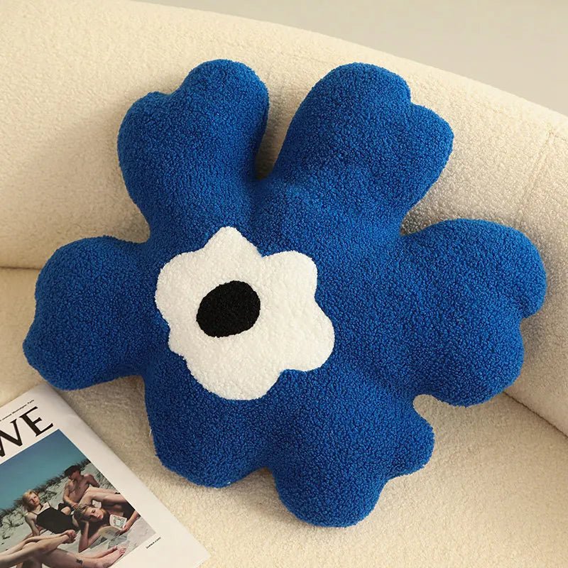 Plush Abstract Flower Shape Cushion in Soft Cotton Material | Stornfield