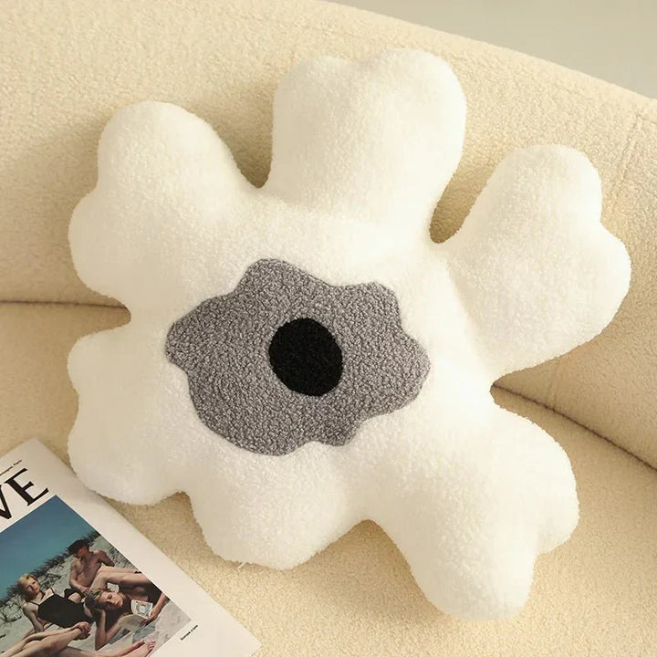 Plush Abstract Flower Shape Cushion in Soft Cotton Material | Stornfield