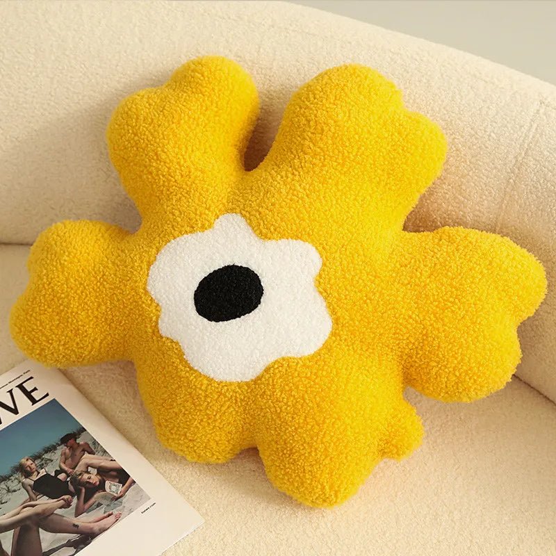 Plush Abstract Flower Shape Cushion in Soft Cotton Material | Stornfield