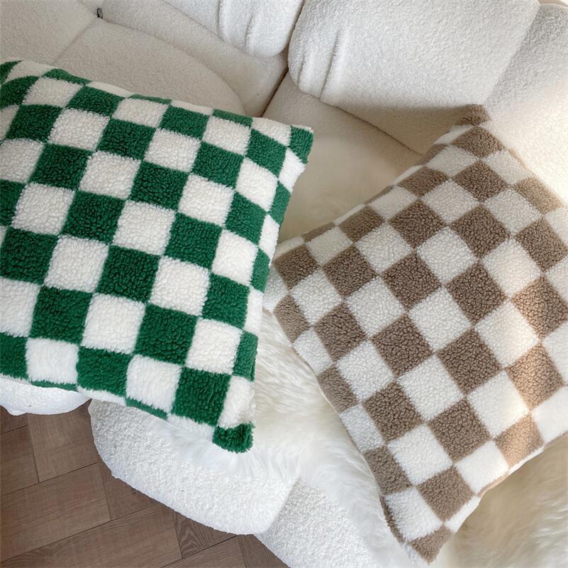 Stornfield | Housse de coussin en polaire à carreaux