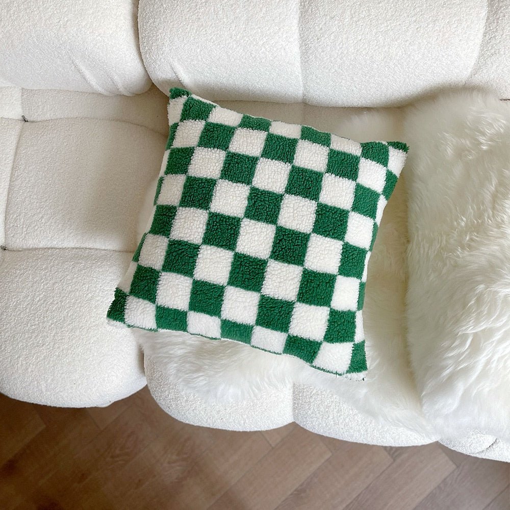 Stornfield | Housse de coussin en polaire à carreaux