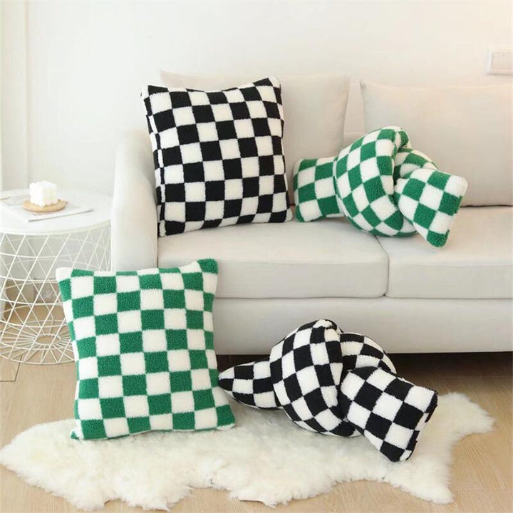 Stornfield | Housse de coussin en polaire à carreaux