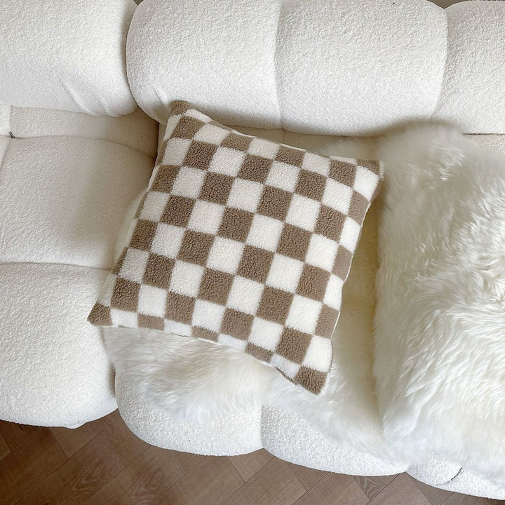 Stornfield | Housse de coussin en polaire à carreaux