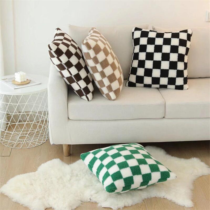 Stornfield | Housse de coussin en polaire à carreaux