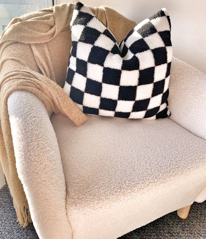 Stornfield | Housse de coussin en polaire à carreaux