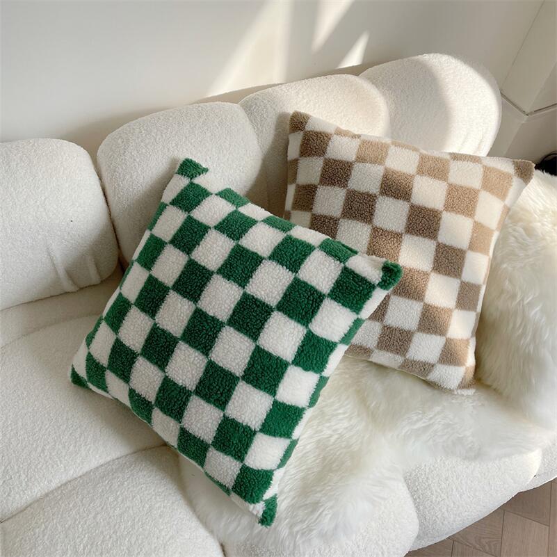 Stornfield | Housse de coussin en polaire à carreaux