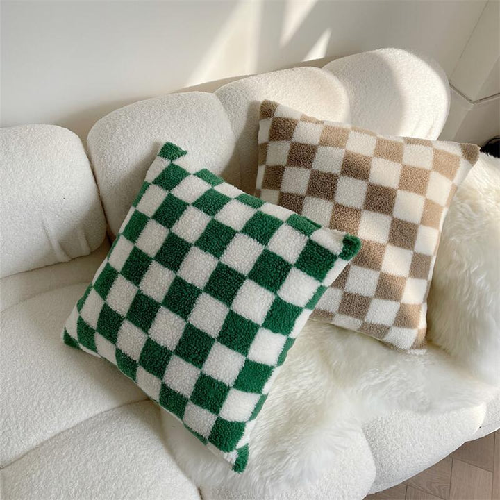 Stornfield | Housse de coussin en polaire à carreaux