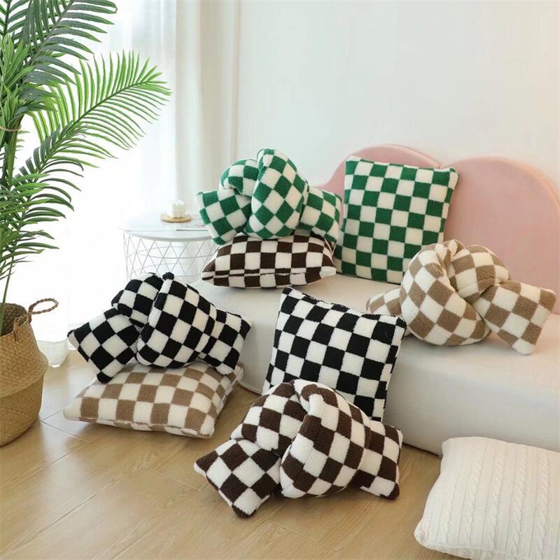 Stornfield | Housse de coussin en polaire à carreaux