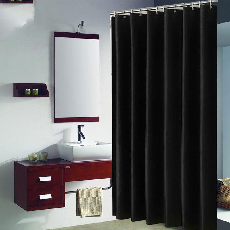 Stornfield | Waterproof Black Polyester Shower Curtain with Multiple Size Options