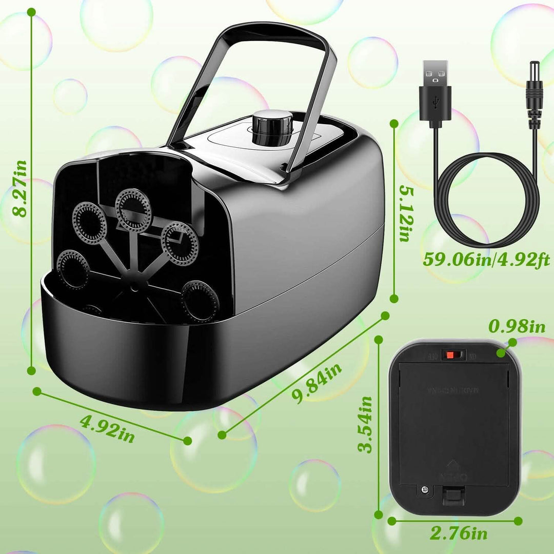 Stornfield | Portable Bubble Machine with 2 Speeds Hand Grip 3000-4000 Bubbles per Minute Plug-powered Battery-powered