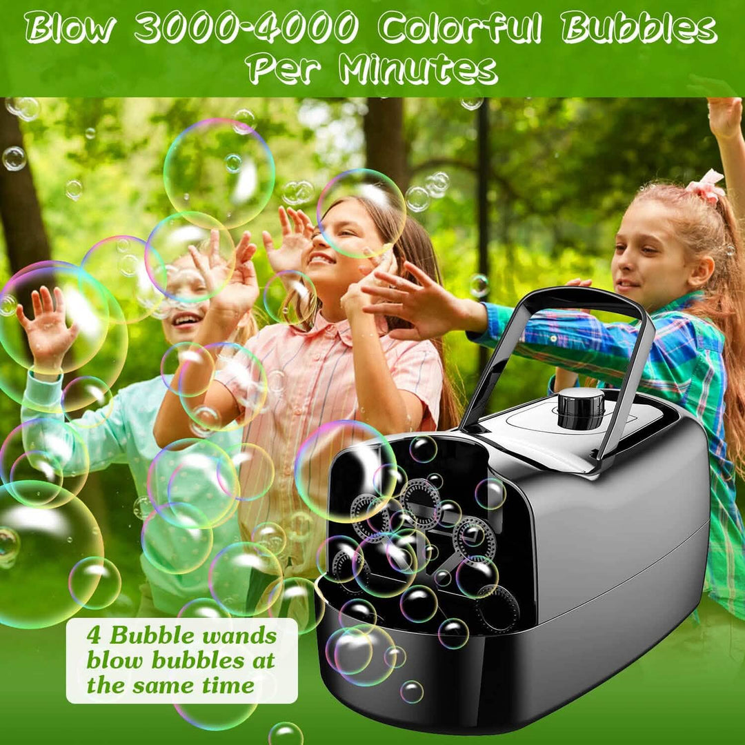 Stornfield | Portable Bubble Machine with 2 Speeds Hand Grip 3000-4000 Bubbles per Minute Plug-powered Battery-powered