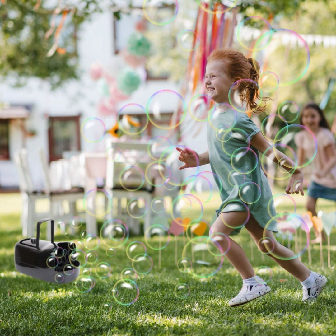 Stornfield | Portable Bubble Machine with 2 Speeds Hand Grip 3000-4000 Bubbles per Minute Plug-powered Battery-powered