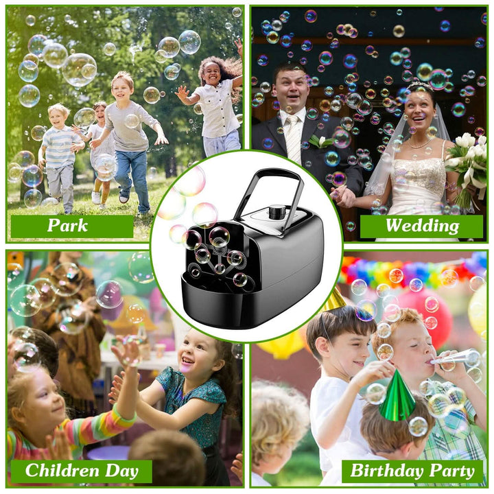 Stornfield | Portable Bubble Machine with 2 Speeds Hand Grip 3000-4000 Bubbles per Minute Plug-powered Battery-powered
