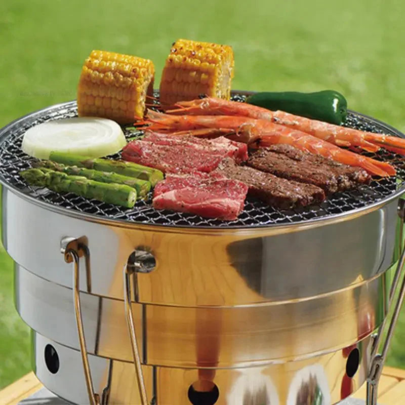 Portable Outdoor BBQ Grill Stainless Steel Fire Pit Charcoal Grill Burner | Stornfield