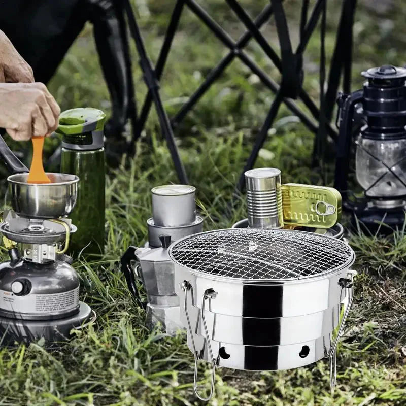 Portable Outdoor BBQ Grill Stainless Steel Fire Pit Charcoal Grill Burner | Stornfield