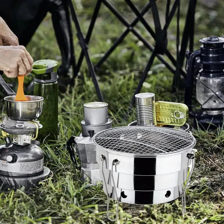 Portable Outdoor BBQ Grill Stainless Steel Fire Pit Charcoal Grill Burner | Stornfield