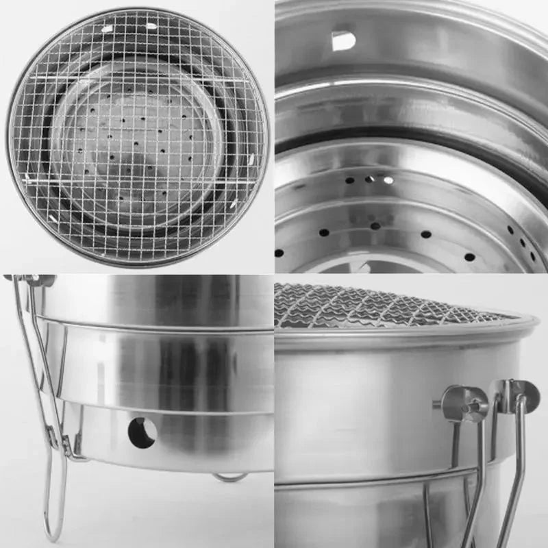 Portable Outdoor BBQ Grill Stainless Steel Fire Pit Charcoal Grill Burner | Stornfield