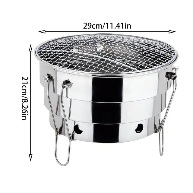 Portable Outdoor BBQ Grill Stainless Steel Fire Pit Charcoal Grill Burner | Stornfield