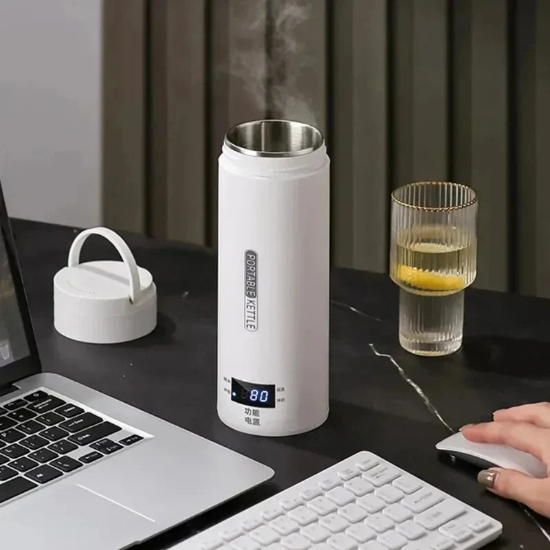Portable Stainless Steel Electric Kettle Travel Boiler with Thermal Cup | Stornfield