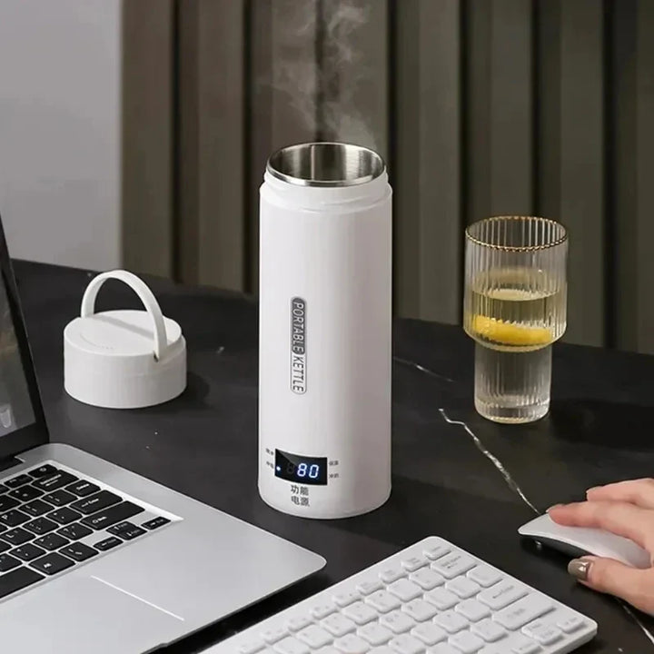 Portable Stainless Steel Electric Kettle Travel Boiler with Thermal Cup | Stornfield