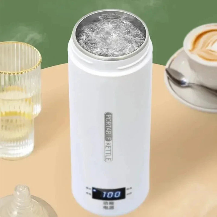 Portable Stainless Steel Electric Kettle Travel Boiler with Thermal Cup | Stornfield