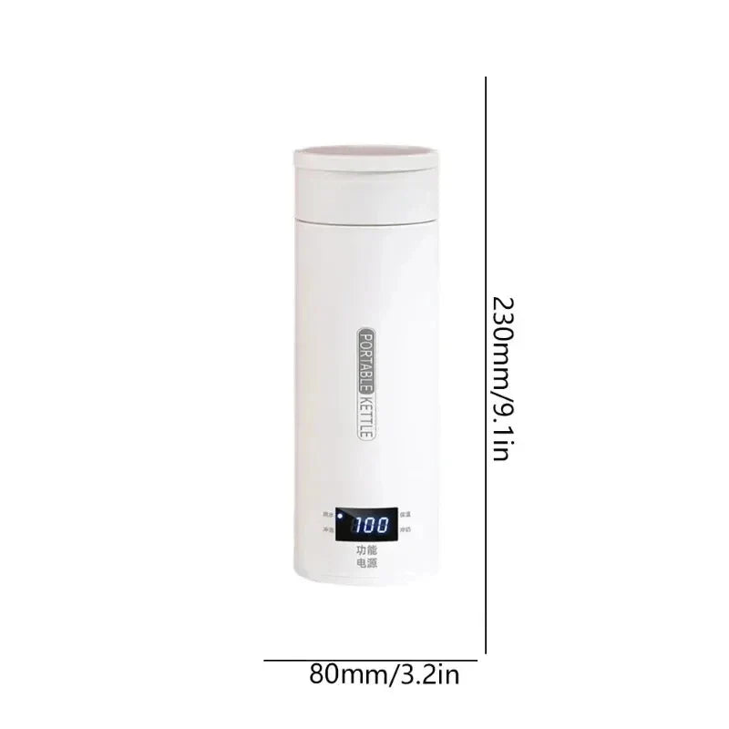 Portable Stainless Steel Electric Kettle Travel Boiler with Thermal Cup | Stornfield