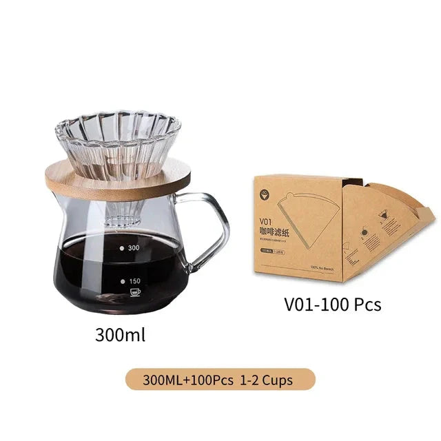Pour Over Coffee Maker Set Glass Carafe Coffee with Glass Coffee Filter | Stornfield