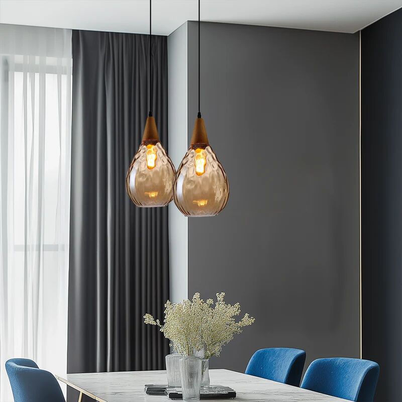 Vintage Teardrop Glass Pendant Ceiling Light for Dining Room | Stornfield