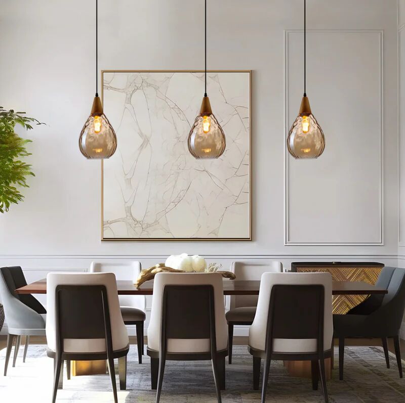 Vintage Teardrop Glass Pendant Ceiling Light for Dining Room | Stornfield