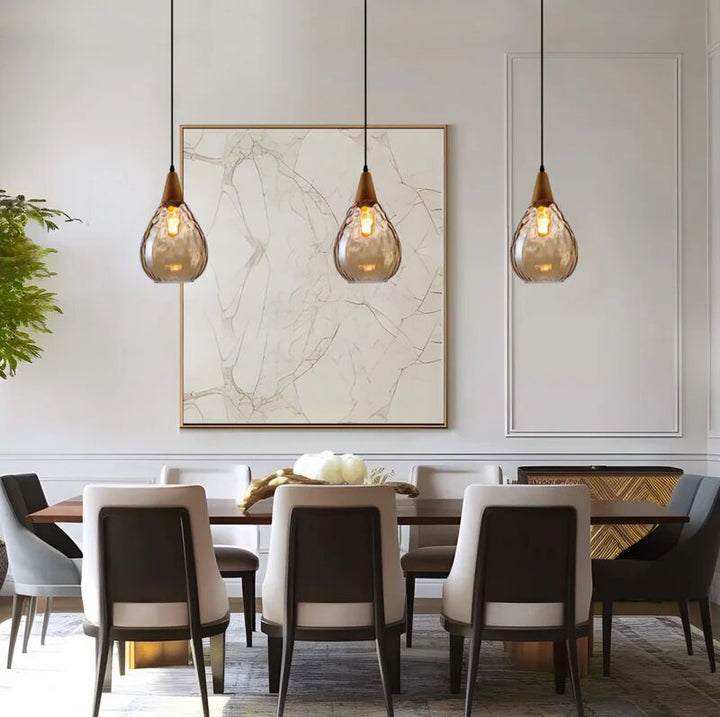 Vintage Teardrop Glass Pendant Ceiling Light for Dining Room | Stornfield