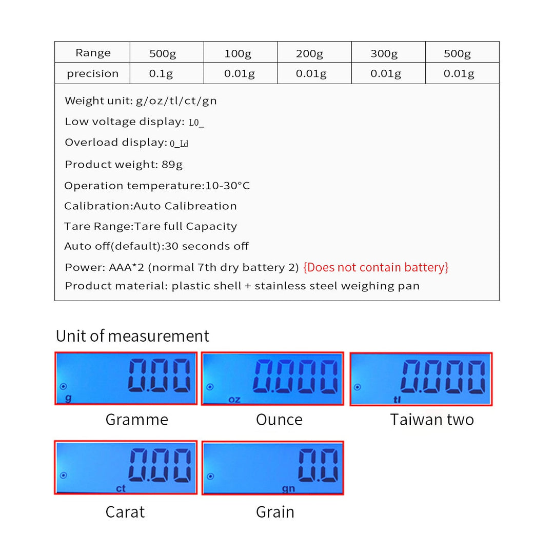 Precision LCD Digital Scale Kitchen Scale Electric Pocket Scale | Stornfield