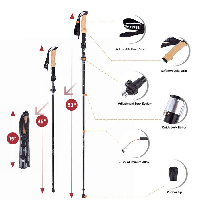 Collapsible Ultralight Telescopic Hiking Stick | Stornfield