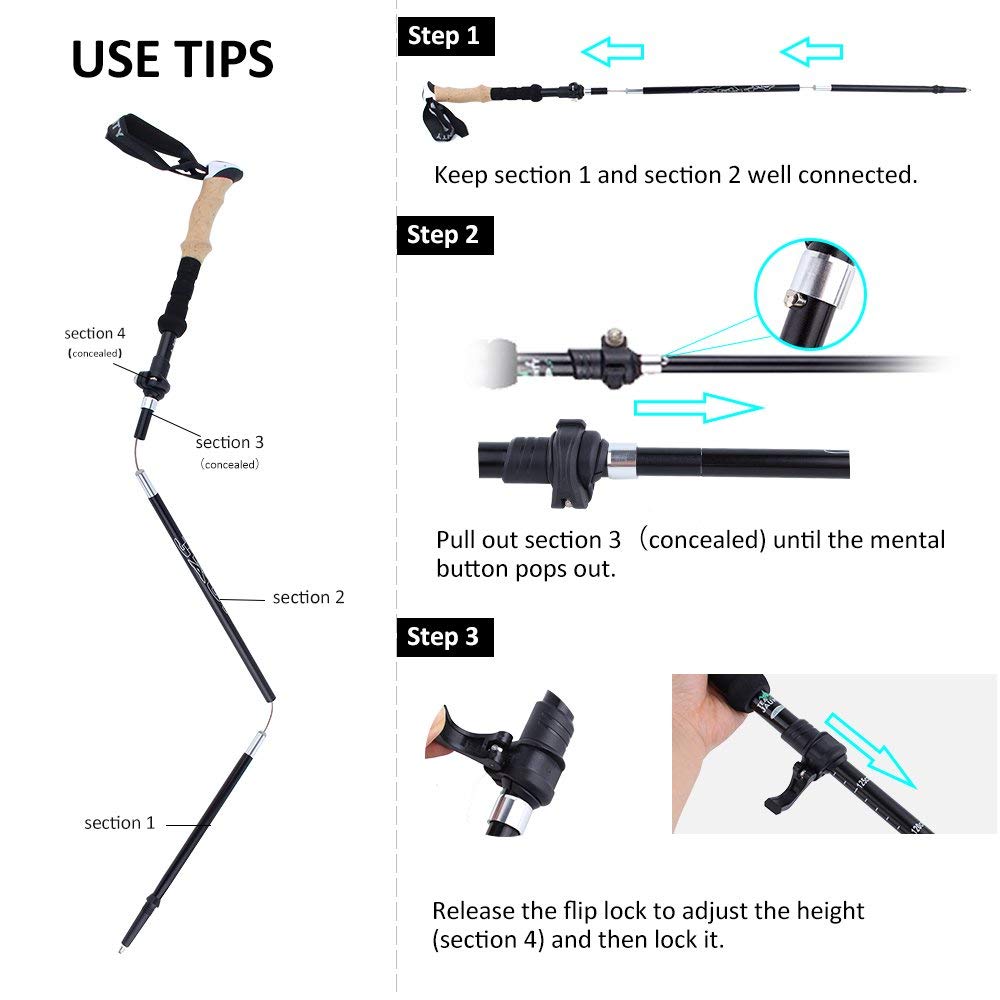 Collapsible Ultralight Telescopic Hiking Stick | Stornfield