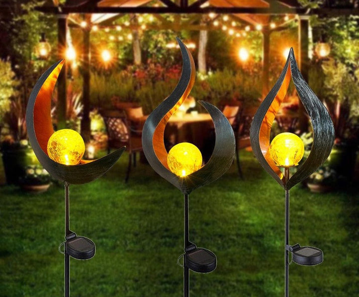 Stornfield | IgnisLuxe Lampe de Jardin LED avec Aspect Flamme Artificielle | Alimentée par Solaire | Éclairage d'Ambiance d'Extérieur | Décor pour Jardin et Terrasse