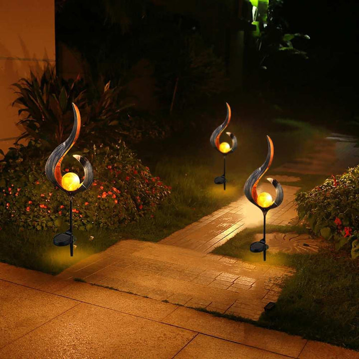 Stornfield | IgnisLuxe Lampe de Jardin LED avec Aspect Flamme Artificielle | Alimentée par Solaire | Éclairage d'Ambiance d'Extérieur | Décor pour Jardin et Terrasse