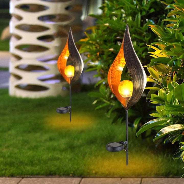 Stornfield | IgnisLuxe Lampe de Jardin LED avec Aspect Flamme Artificielle | Alimentée par Solaire | Éclairage d'Ambiance d'Extérieur | Décor pour Jardin et Terrasse