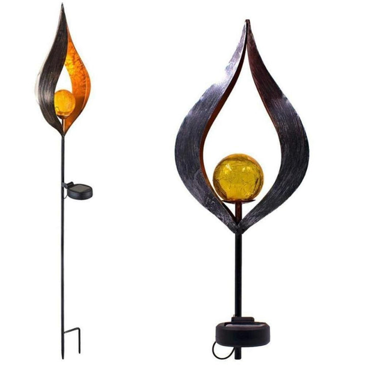 Stornfield | IgnisLuxe Lampe de Jardin LED avec Aspect Flamme Artificielle | Alimentée par Solaire | Éclairage d'Ambiance d'Extérieur | Décor pour Jardin et Terrasse