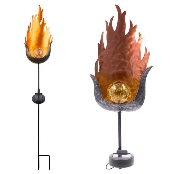 Stornfield | IgnisLuxe Lampe de Jardin LED avec Aspect Flamme Artificielle | Alimentée par Solaire | Éclairage d'Ambiance d'Extérieur | Décor pour Jardin et Terrasse