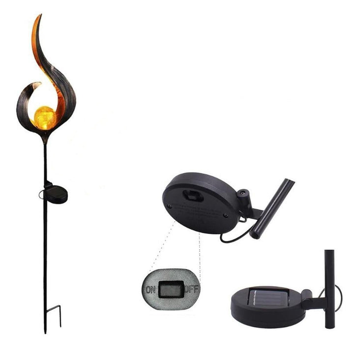 Stornfield | IgnisLuxe Lampe de Jardin LED avec Aspect Flamme Artificielle | Alimentée par Solaire | Éclairage d'Ambiance d'Extérieur | Décor pour Jardin et Terrasse