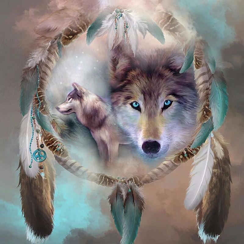 Wolf Dream Catcher - GemPaint Kit | Stornfield