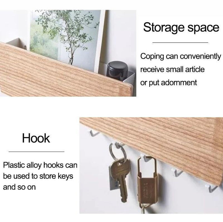 Stornfield | KeyOrganize Wooden Wall Key Holder | Multifunctional & Stylish | Wall Decor & Storage