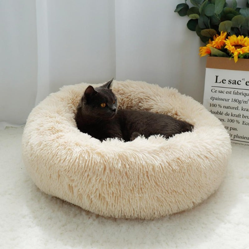 Stornfield | PawNest Soothing Donut Cat Bed | Round Plush Kennel | Stress-Reducing and Comfortable | Perfect for Cats and Small Dogs