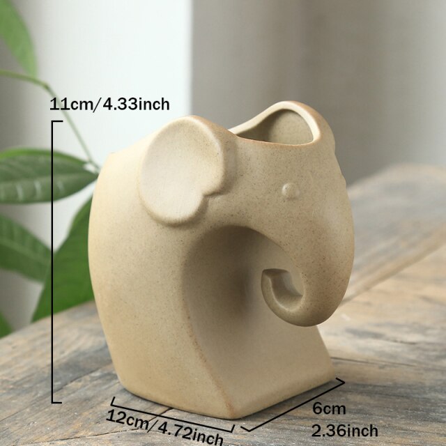 Elephant Minimal Ceramic Flower Pot | Stornfield
