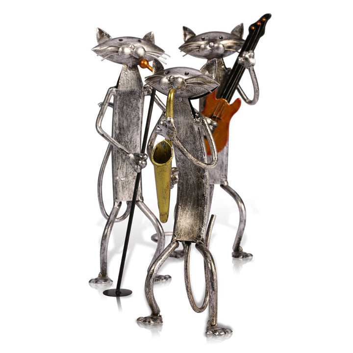 3 Mini Musician Cats Modern Sculpture | Stornfield